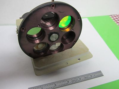 MICROSCOPE PART POLYVAR LEICA REICHERT FILTER WHEEL OPTICS AS IS BIN#P2-04