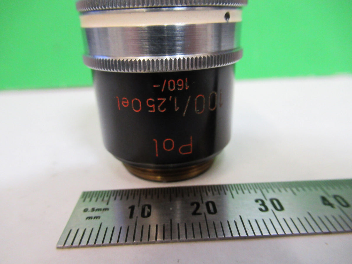 ZEISS OBJECTIVE POL 100X /160 POLARIZATION MICROSCOPE PART AS PICTURED X9-B-44