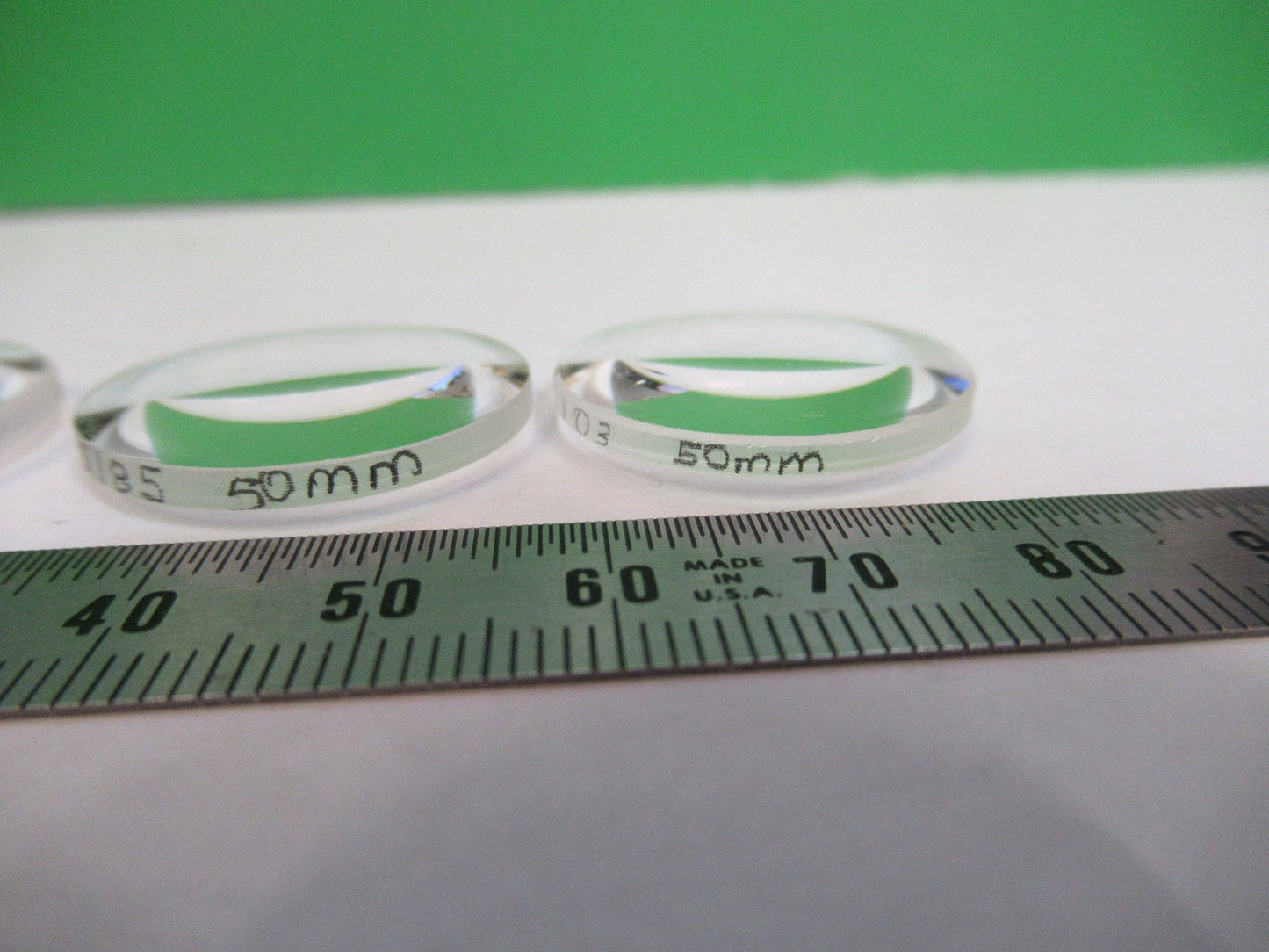 LOT OPTICAL GLASS LENSES 50mm FL LASER OPTICS NICE AS PICTURED U8-A-118