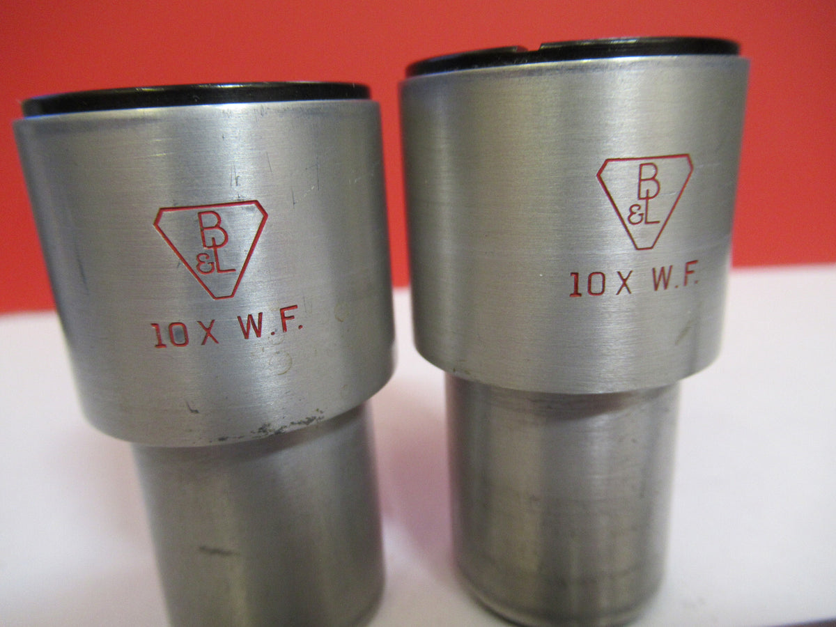 VINTAGE BAUSCH LOMB PAIR 10X WF EYEPIECE MICROSCOPE PART AS PICTURED Q2-82