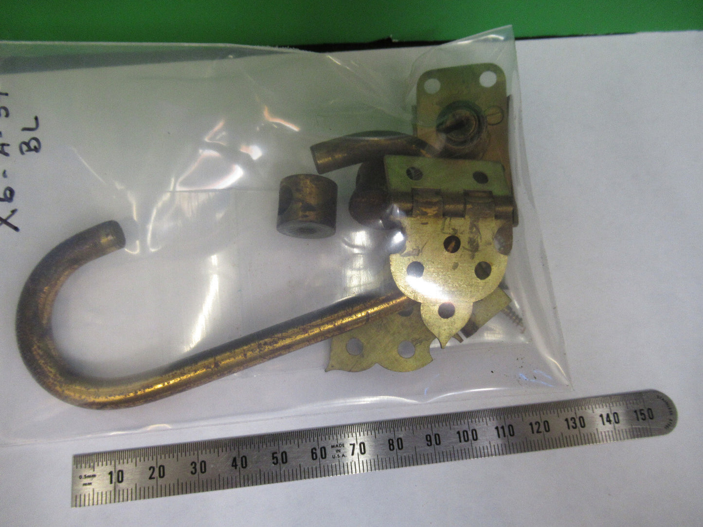 ANTIQUE BAUSCH LOMB LOCK + HINGES for cabinet MICROSCOPE PART AS PICTURED X6-A57