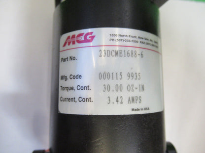MCG DC MOTOR 23DCMG16688-6 STEP TORQUE MECHATRONICS AS PICTURED H2-A-45