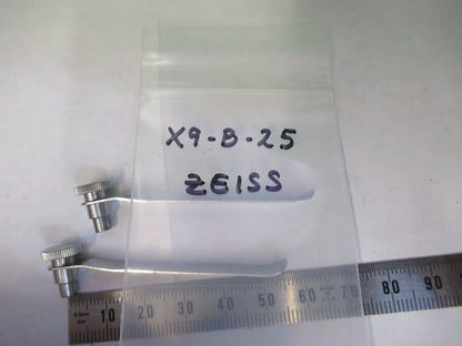 CARL ZEISS GERMANY PAIR CLIPS STAGE MICROSCOPE PART AS PICTURED X9-B-25