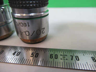LOT GENERIC OBJECTIVE 20X 40X /160 OPTICS MICROSCOPE PART AS PICTURED #R9-A-37