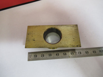ANTIQUE BRASS COMPRESSORIUM STAGE LONDON MICROSCOPE PART AS PICTURED F8-A-45