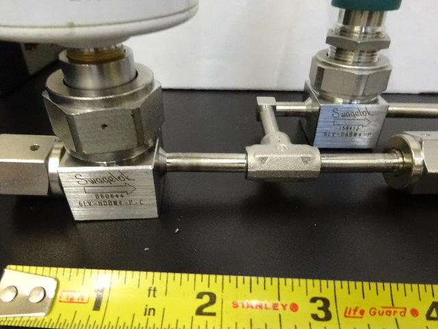 FOR PARTS SWAGELOK ASSEMBLY VALVE marked bad FITTINGS OK SOLD AS IS #TB-3
