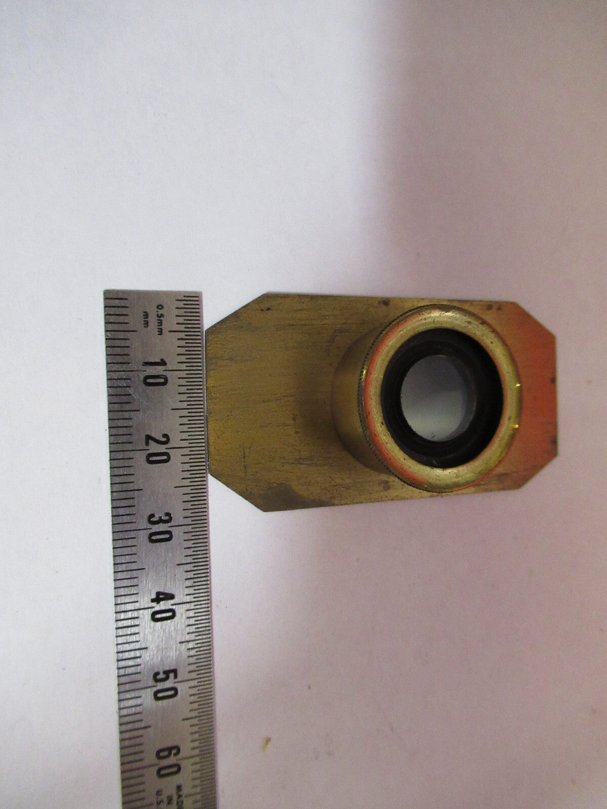 ANTIQUE BRASS COMPRESSORIUM STAGE LONDON MICROSCOPE PART AS PICTURED F8-A-42