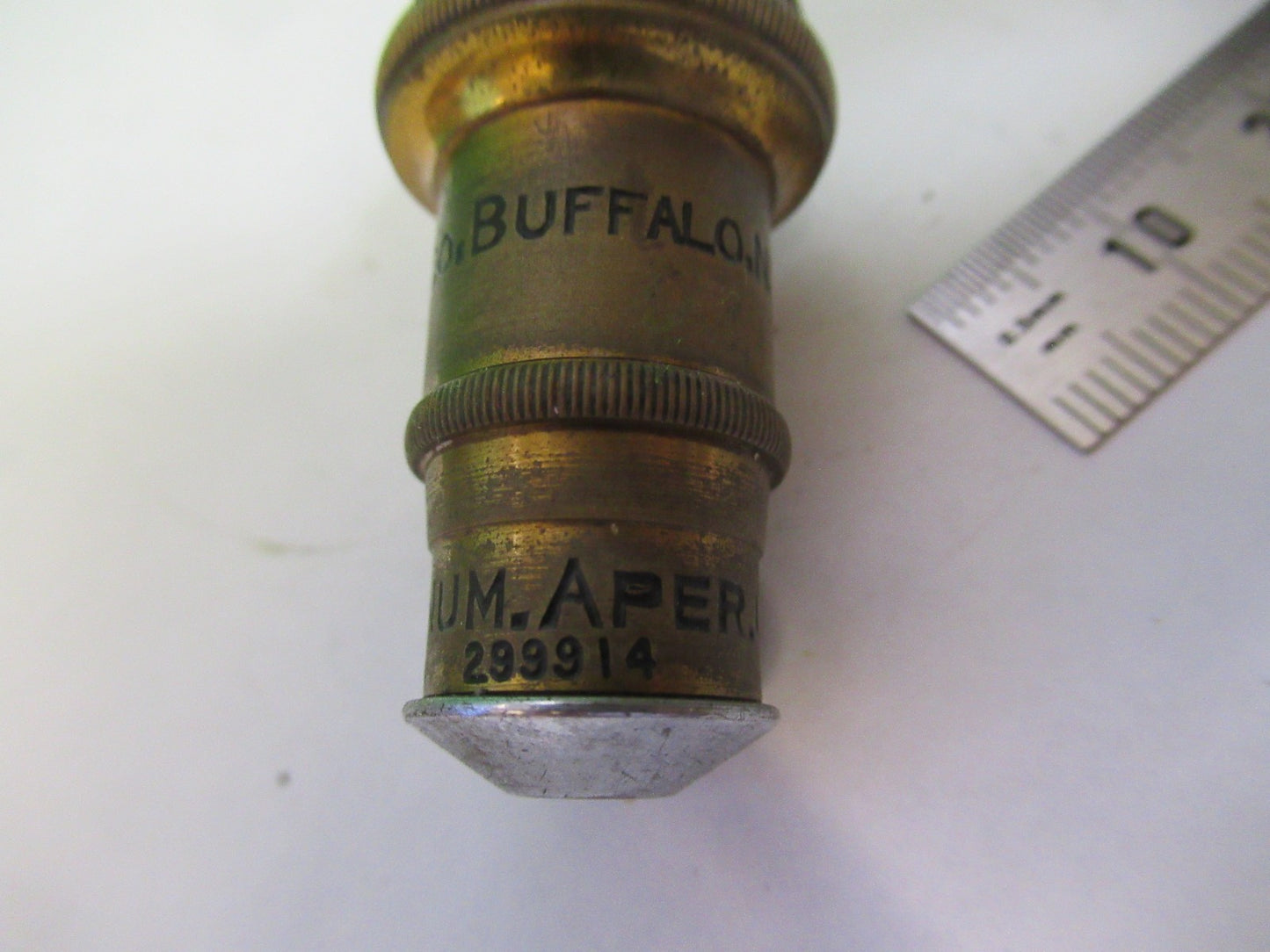 ANTIQUE BRASS SPENCER LENS 44X OBJECTIVE MICROSCOPE PART AS PICTURED V1-A-24
