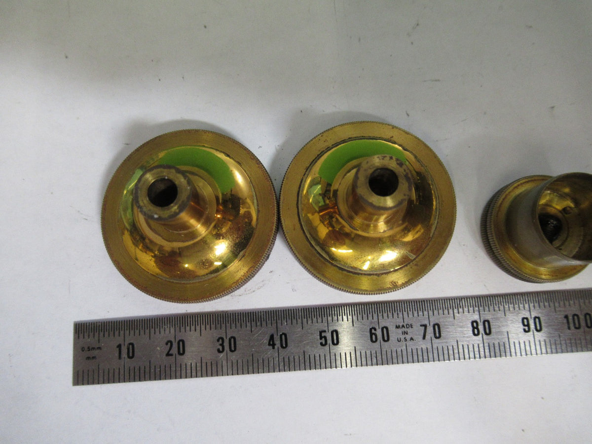 ANTIQUE SPENCER AO SET OF BRASS KNOBS MICROSCOPE PART AS PICTURED T5-A-67