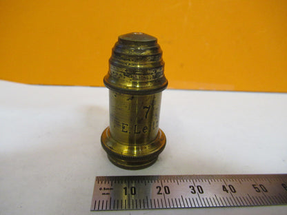 ANTIQUE BRASS ERNST LEITZ OBJECTIVE "7" MICROSCOPE PART AS PICTURED Y3-A-48