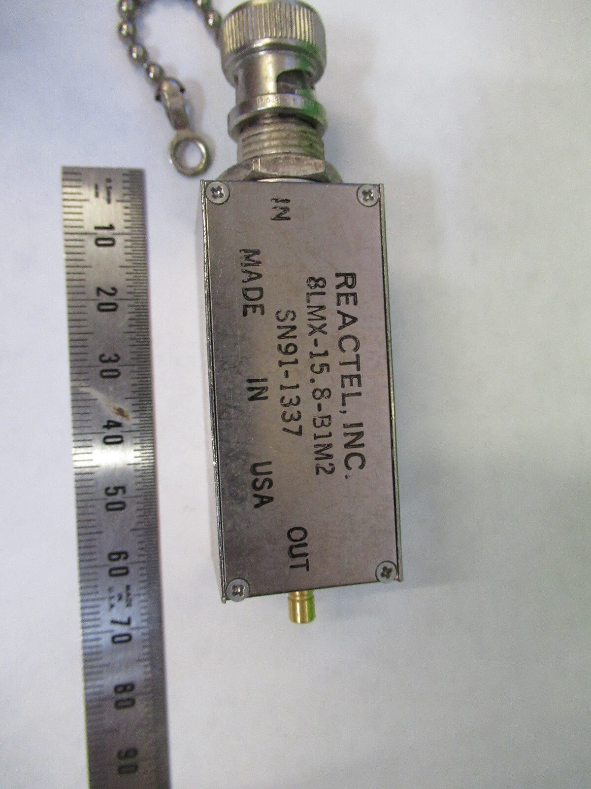REACTEL RF MICROWAVE FILTER  8LMX-15.8-M1M2 FREQUENCY CONTRO AS PICTURED S1-B-01