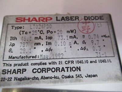 HITACHI LASER DIODE 780 nm OPTISCHE LASEROPTIK WIE ABGEBILDET &amp;8C-A-65