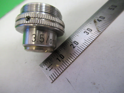 OBJECTIVE ERNST LEITZ 3.5X /170 OPTICS MICROSCOPE PART AS PICTURED X2-A-92