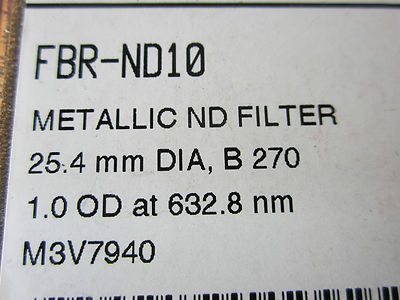 OPTICAL NEWPORT METALLIC FILTER 1" DIA fbr B270 1.0 @633 nm LASER OPTICS sku#D7