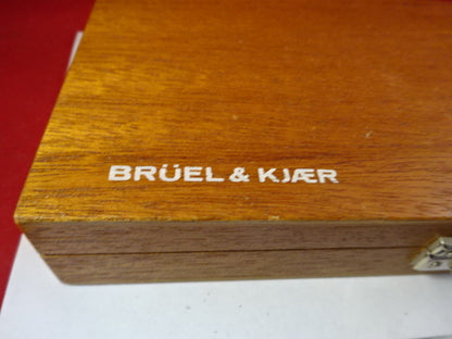 EMPTY WOODEN BOX BRUEL KJAER DENMARK MAHOGANY CASE ACCELEROMETER AS IS  #94-45