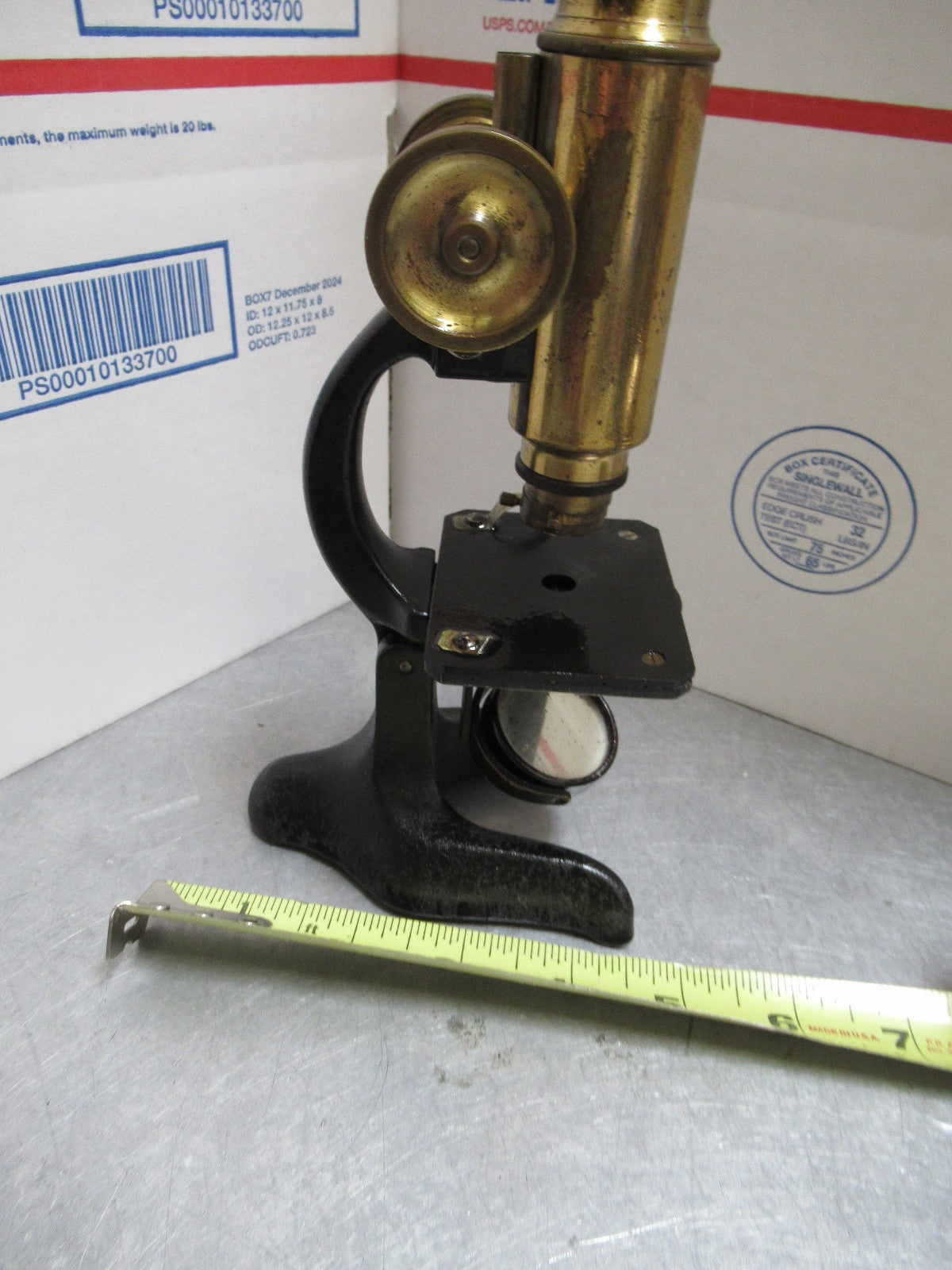 ANTIQUE BRASS MINIATURE PERFEKT RARE GERMAN MICROSCOPE AS PICTURED LOB