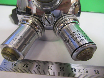 BAUSCH LOMB ANTIQUE NOSEPIECE + OBJECTIVES MICROSCOPE PART AS PICTURED Y4-FT-88