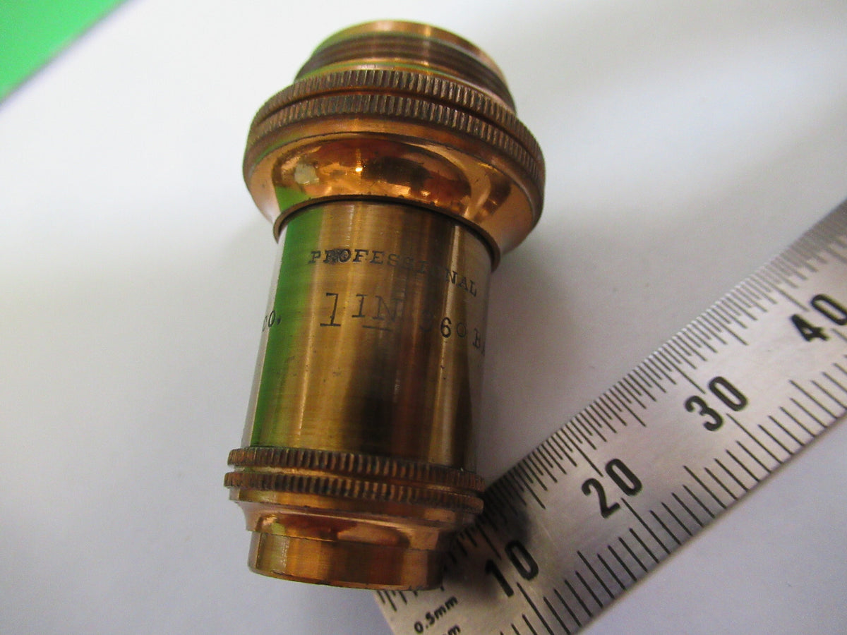 Antique Brass Bausch & Lomb 1 in Objective Microscope Part