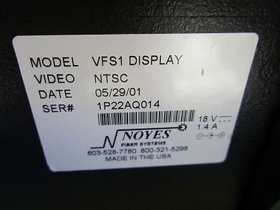 VFS 1 VIDEO FIBER SCOPE DISPLAY VFS1 NTSC AS IS BIN#G1