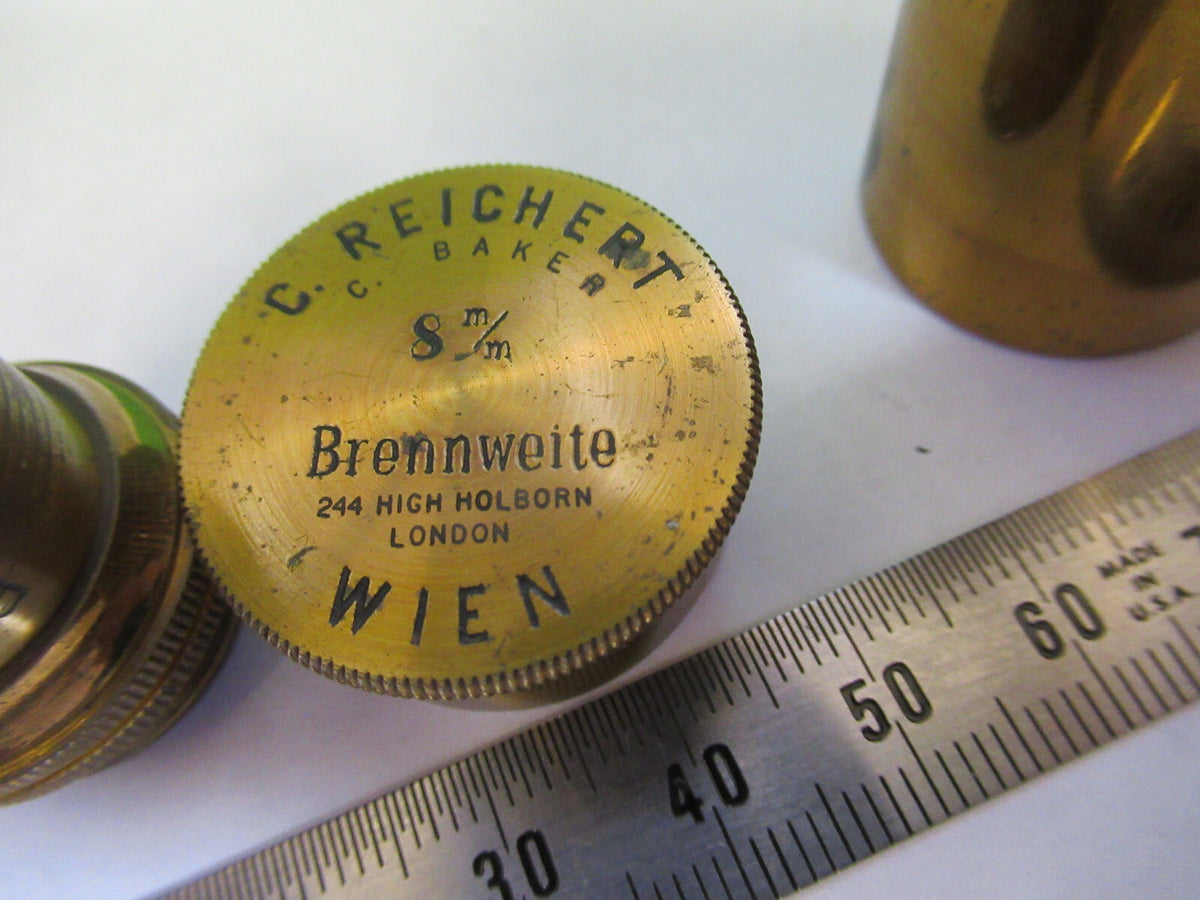 ANTIQUE REICHERT BAKER 8mm OBJECTIVE RARE MICROSCOPE PART AS PICTURED R2-B-22