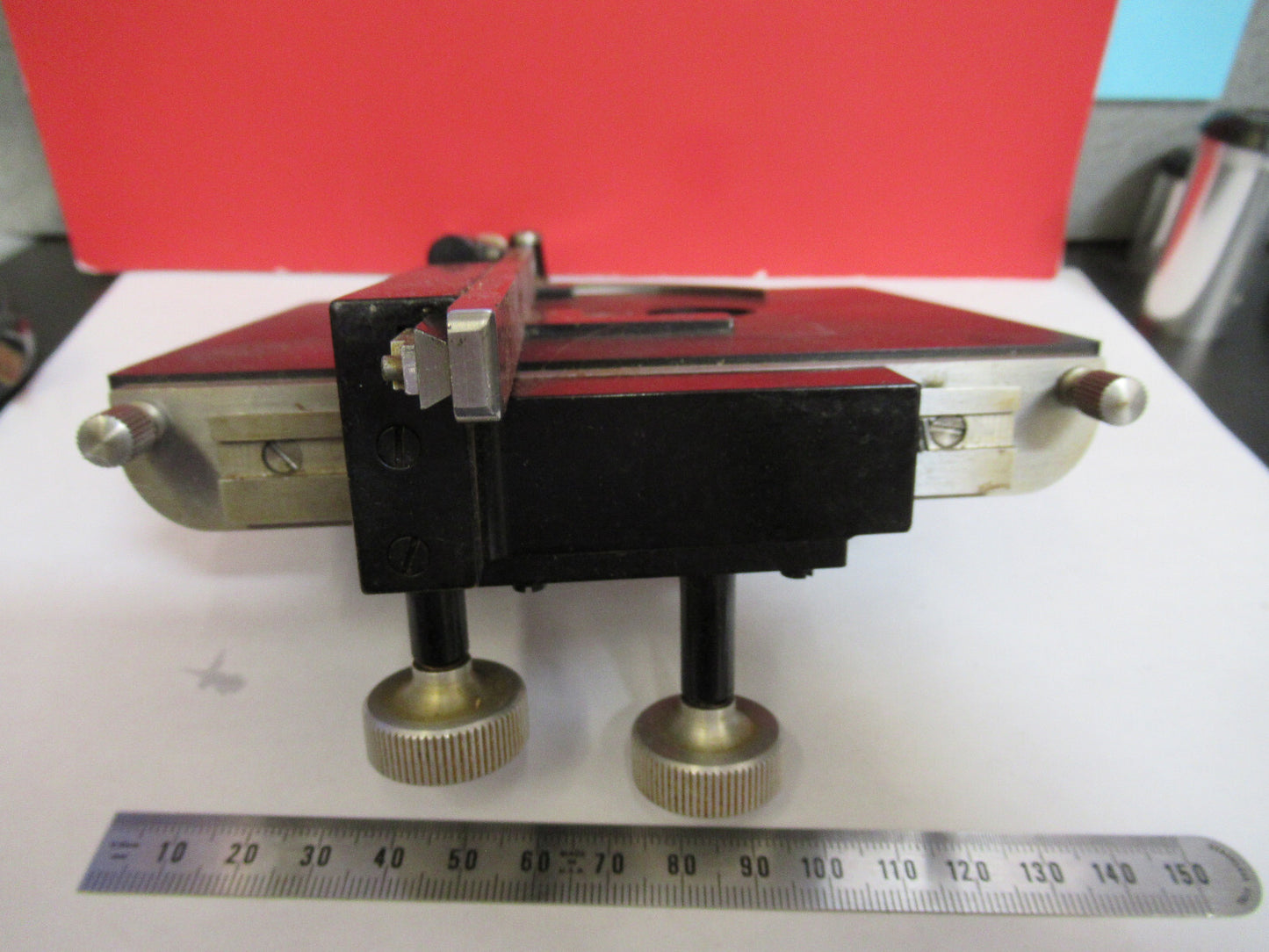 BAUSCH LOMB XY STAGE TABLE CLIPS OPTICS MICROSCOPE PART AS PICTURED T9-A-35