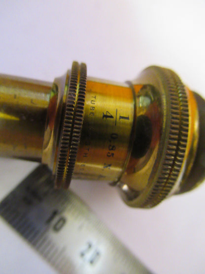 ANTIQUE BAUSCH LOMB BRASS OBJECTIVE 1/4 MICROSCOPE PART AS PICTURED Y1-A-51