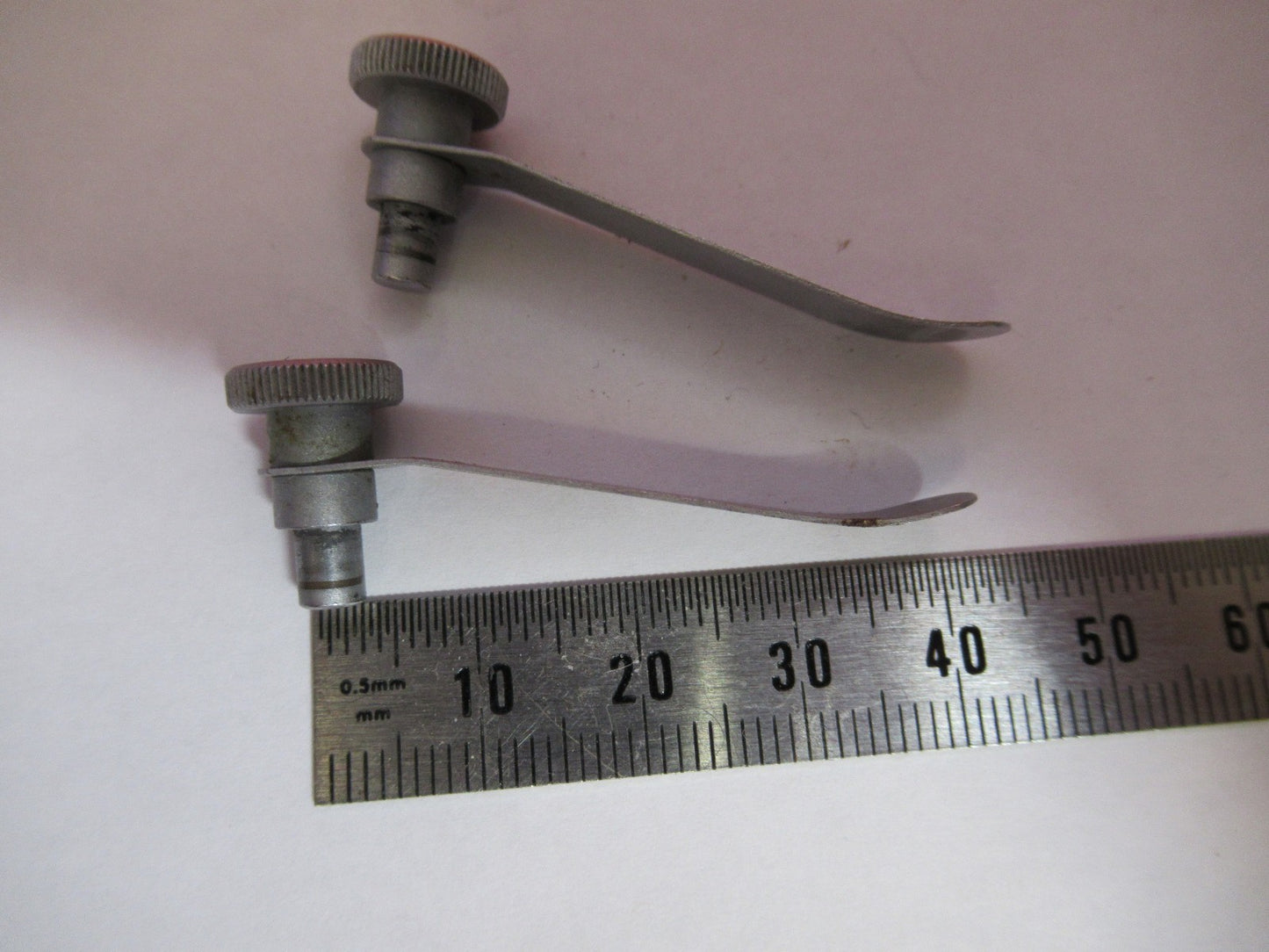 WILD HEERBRUGG SWISS M11 PAIR CLIPS  MICROSCOPE PART AS PICTURED V7-A-75
