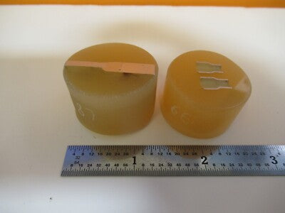 Lot 2 ea METALLOGRAPHIC METAL CROSS SECTION SPECIMEN MICROSCOPY SAMPLE &A7-A-19