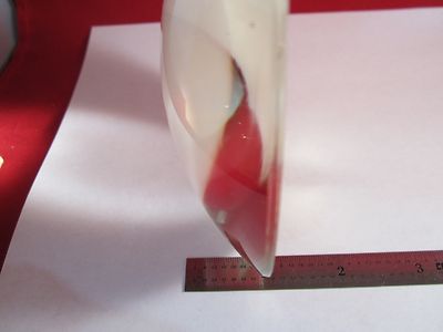OPTICAL LARGE PLANO CONVEX LENS YELLOW TINT chipped edge LASER OPTICS BIN#D8-02