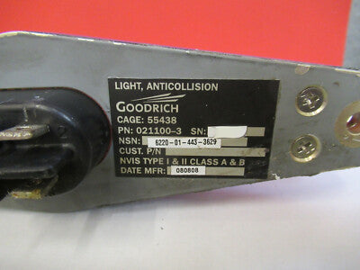 GOODRICH LIGHT ANTICOLLISION F16 WINGTIP 021100-3 UNTESTED AS PICTURED &29-A-56