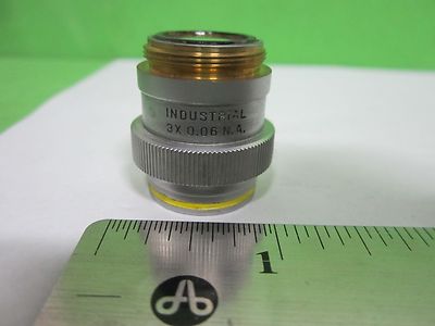 MICROSCOPE PART OBJECTIVE INDUSTRIAL BAUSCH LOMB 3X OPTICS AS IS BIN#65-35