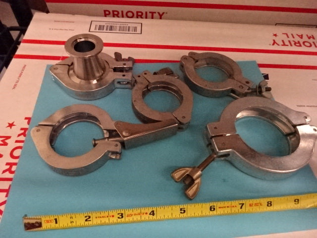High Vacuum Clamps Fixtures Adapters Lot