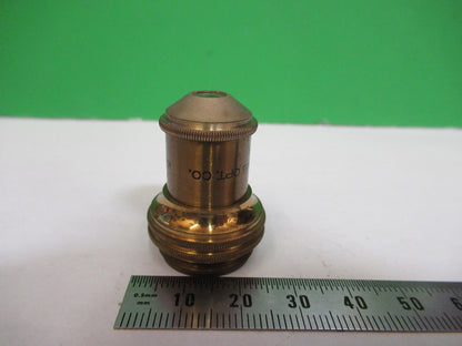 ANTIQUE BRASS BAUSCH LOMB LENS 10X OBJECTIVE MICROSCOPE PART AS PICTURED V1-A-11