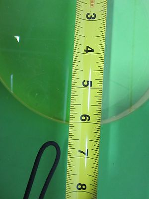 OPTICAL LARGE PLANO CONCAVE LENS PHOSPHATE GLASS [chipped] OPTICS BIN#58-04