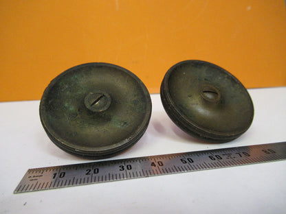 ANTIQUE REICHERT AUSTRIA SET OF BRASS KNOBS MICROSCOPE PART AS PICTURED Y4-A-113