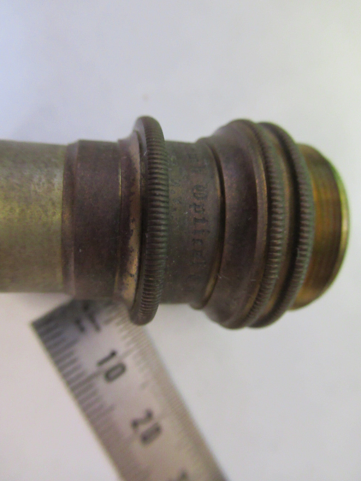 ANTIQUE BAUSCH LOMB BRASS OBJECTIVE 4mm MICROSCOPE PART AS PICTURED S7-A-34