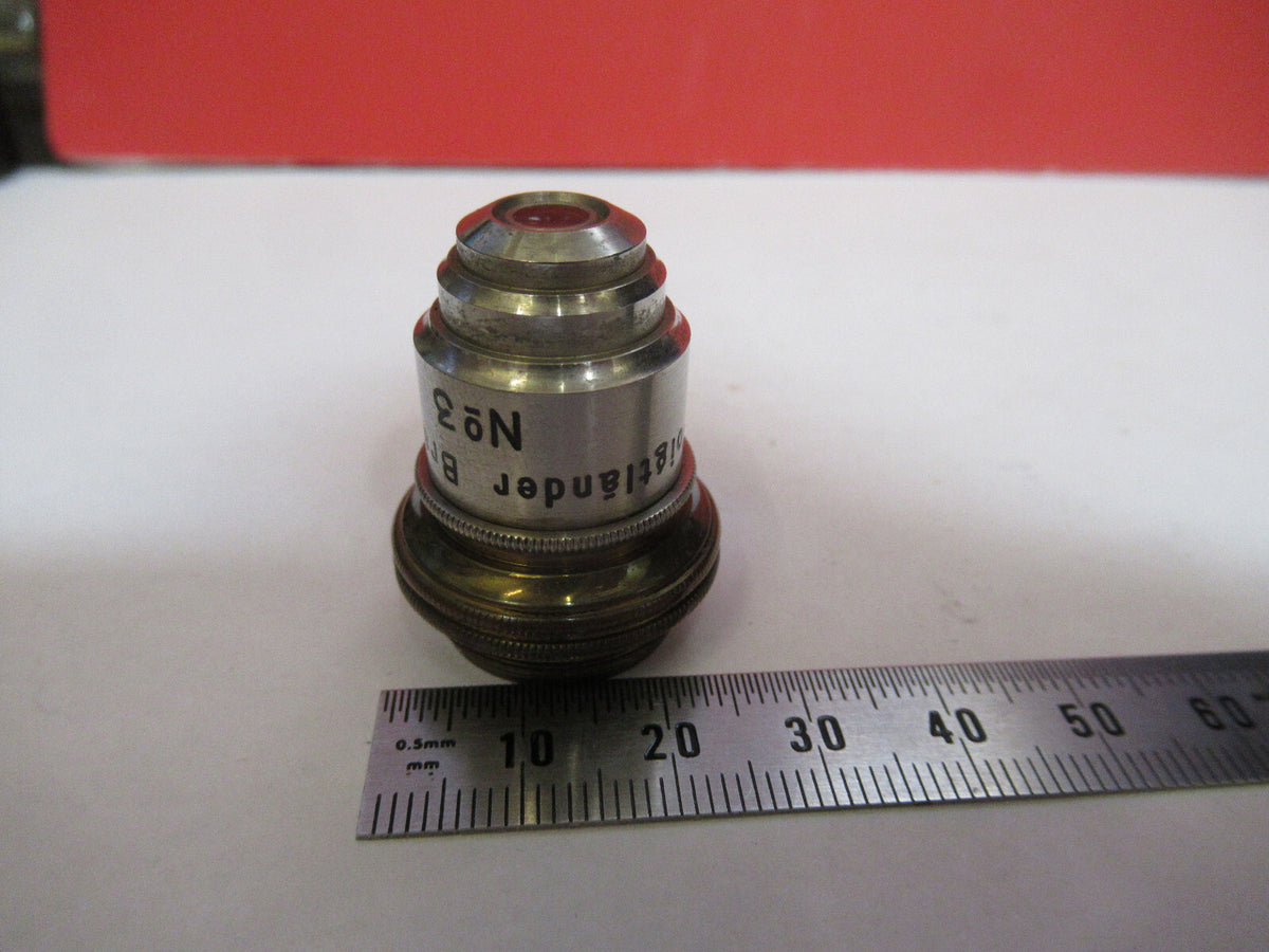 ANTIQUE BRASS VOIGTLANDER BRAUNSCHWEIG OBJECTIVE MICROSCOPE AS PICTURED &F8-A-74
