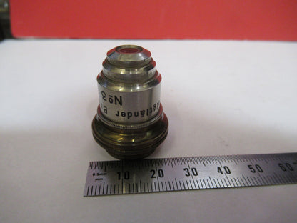 ANTIQUE BRASS VOIGTLANDER BRAUNSCHWEIG OBJECTIVE MICROSCOPE AS PICTURED &F8-A-74