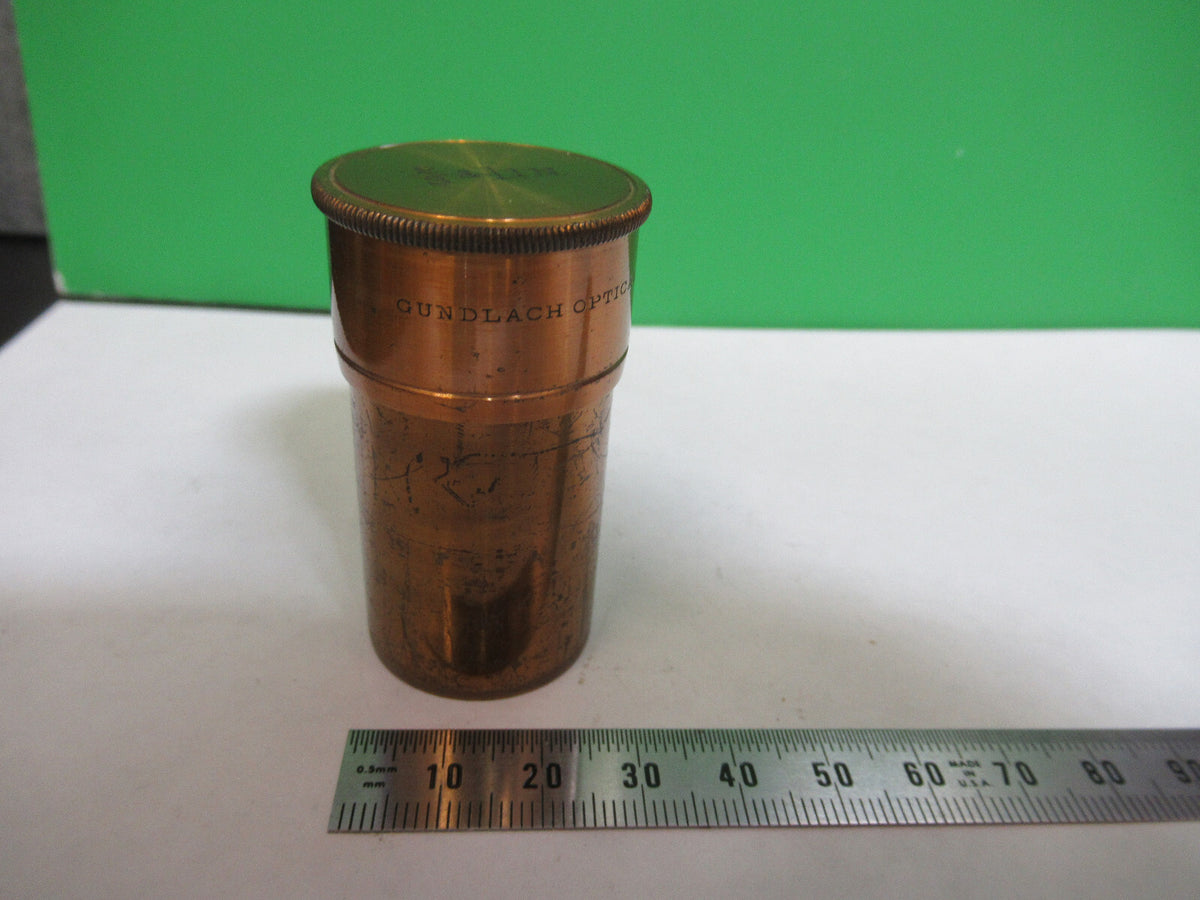 EMPTY ANTIQUE BRASS OBJECTIVE CAN GUNDLACH MICROSCOPE AS PICTURED G7-A-11