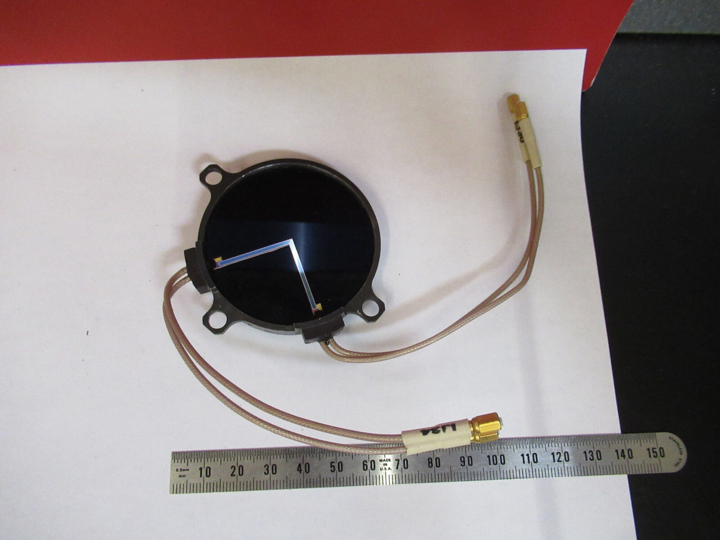 OPTICAL MIL SPEC DEVICE RED DARK FILTER LASER OPTICS AS PICTURED  T7-A-21