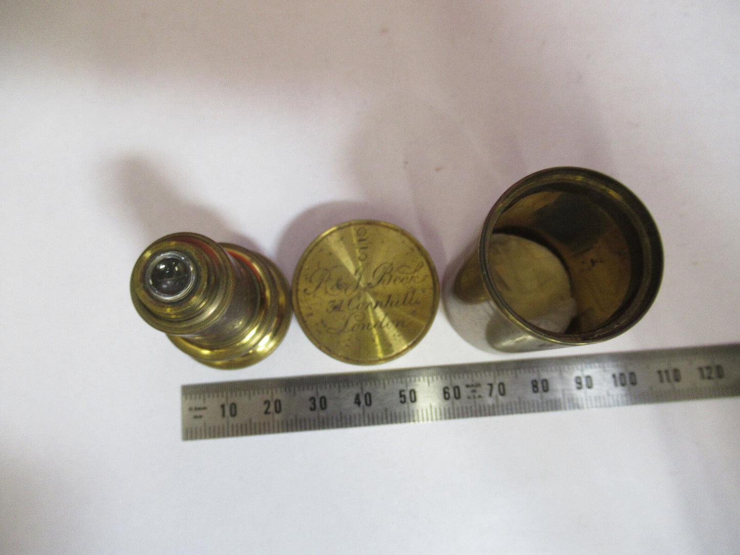 Antique Brass Rj Beck London "2/3" Objective Microscope