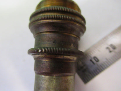 ANTIQUE BAUSCH LOMB BRASS OBJECTIVE 4mm MICROSCOPE PART AS PICTURED S7-A-34