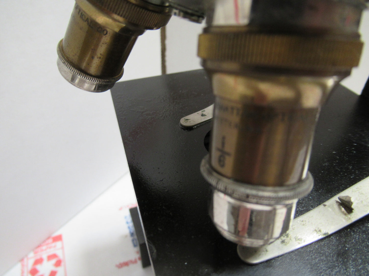 ANTIQUE GUNDLACH ROCHESTER BRASS  MICROSCOPE OPTICS AS PICTURED LOB-3