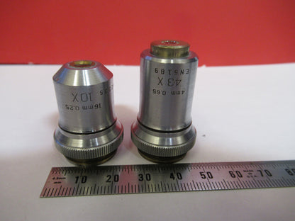 LOT BAUSCH LOMB OBJECTIVES 10X 43X OPTICS MICROSCOPE PART AS PICTURED  T7-A-06