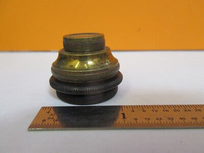ANTIQUE BRASS UNKNOWN INCOMPLETE OBJECTIVE MICROSCOPE PART AS PICTURED &7B-B-25