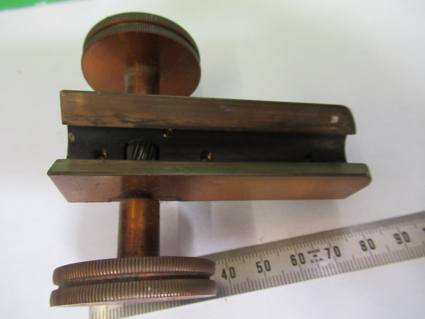 ANTIQUE BRASS BAUSCH LOMB KNOBS MACRO ADJUST MICROSCOPE PART AS PICTURED Y3-B-40