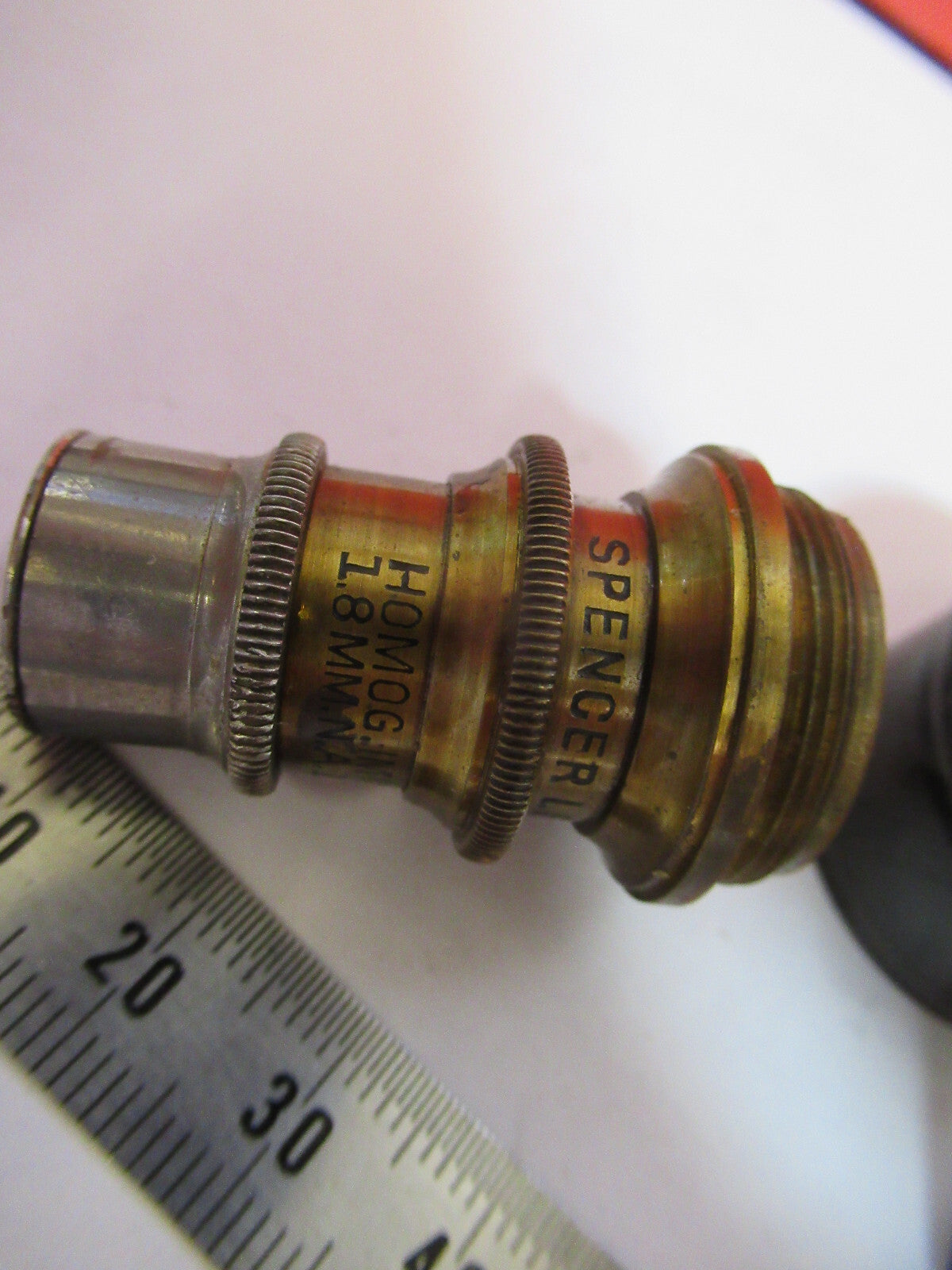 ANTIQUE BRASS SPENCER 1.8mm OBJECTIVE MICROSCOPE AS PICTURED &F8-A-86