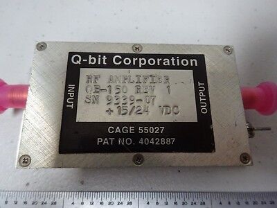 RF MICROWAVE AMPLIFIER Q-BIT 150 MHz FREQUENCY 15-24 VDC AS IS BIN#TC-4-2-W
