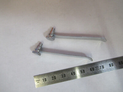 PAIR of CLIPS STAGE MICROSCOPE PART AS PICTURED &H1-B-33