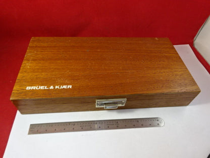 EMPTY WOODEN BOX BRUEL KJAER DENMARK MAHOGANY CASE ACCELEROMETER AS IS  #94-46